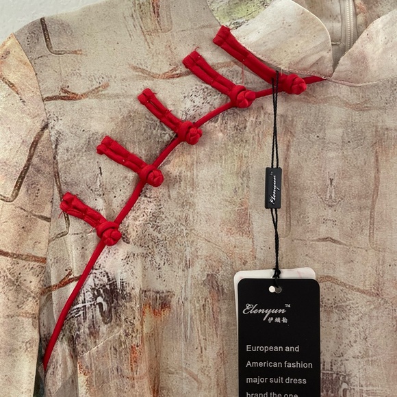 100% Silk Chinese Dress NWT Romantic Feminine Floral Print  XL - Picture 4 of 8